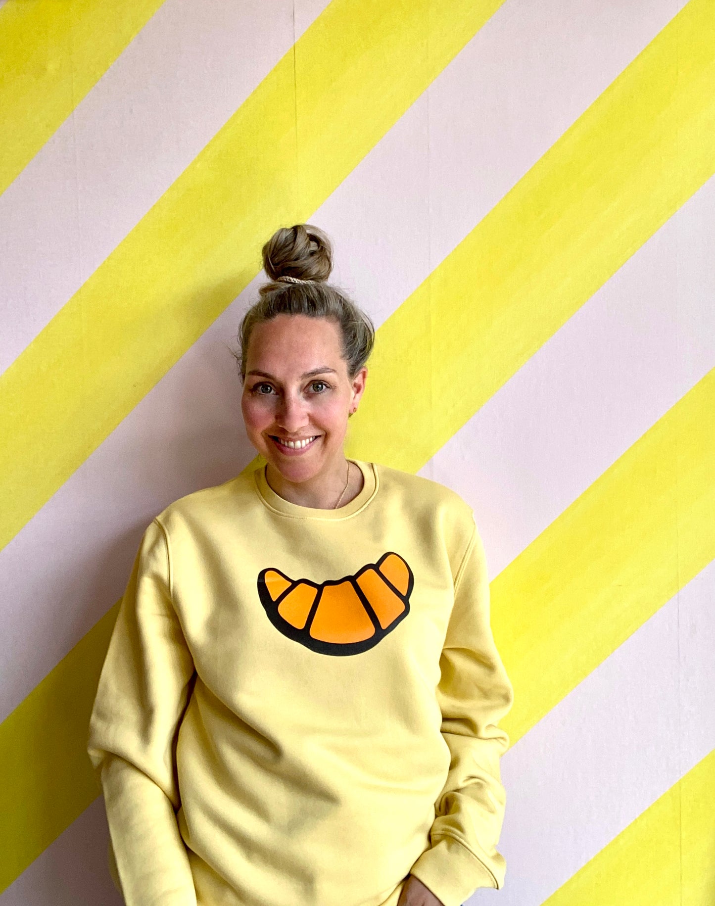 Trui croissant zacht geel