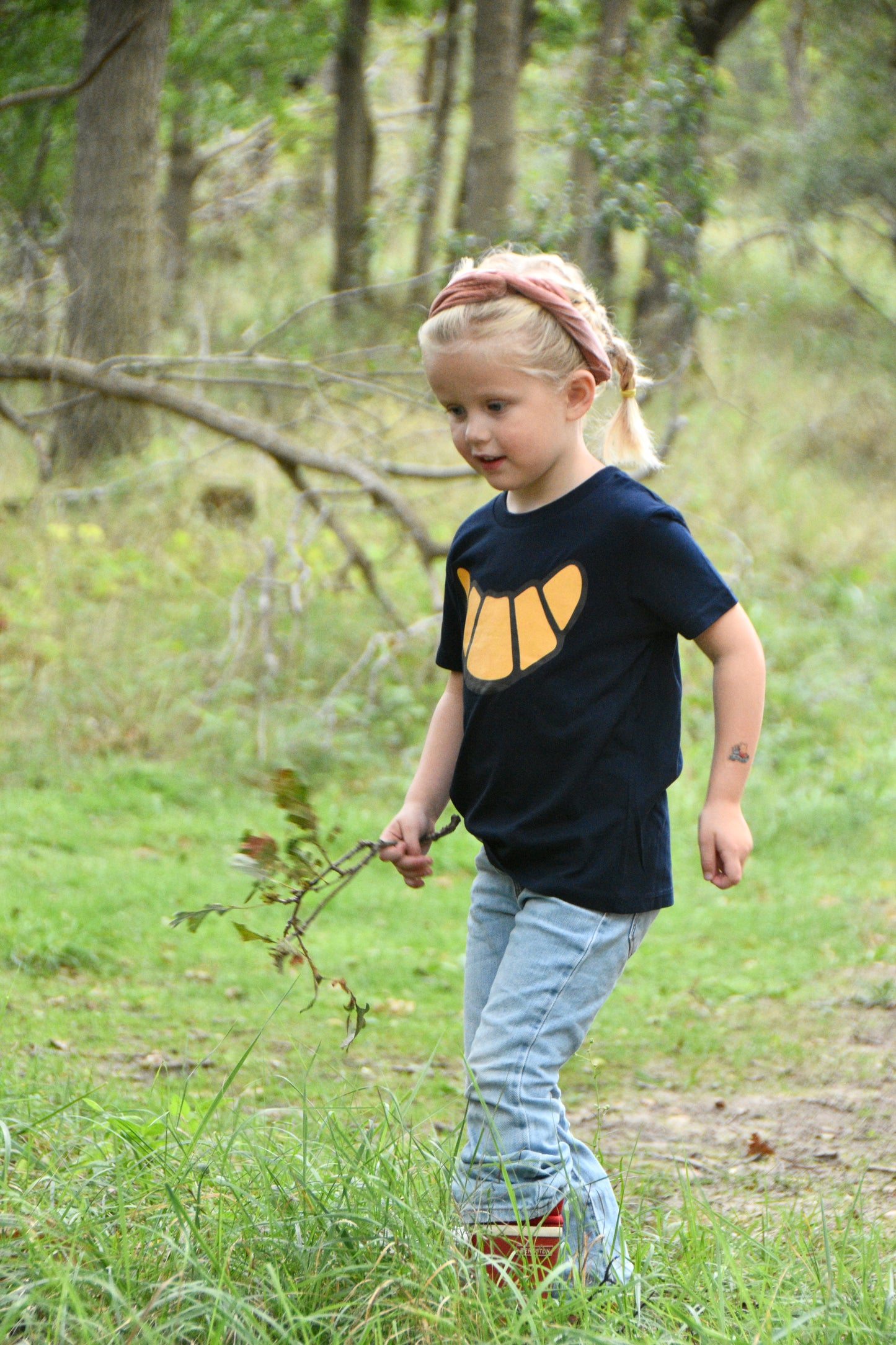 T-shirt kind croissant blauw