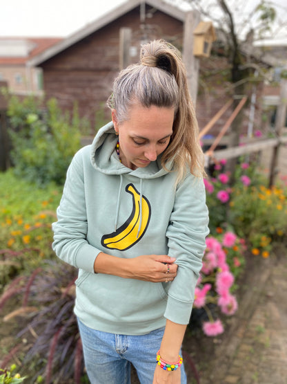 Hoodie banaan mint groen