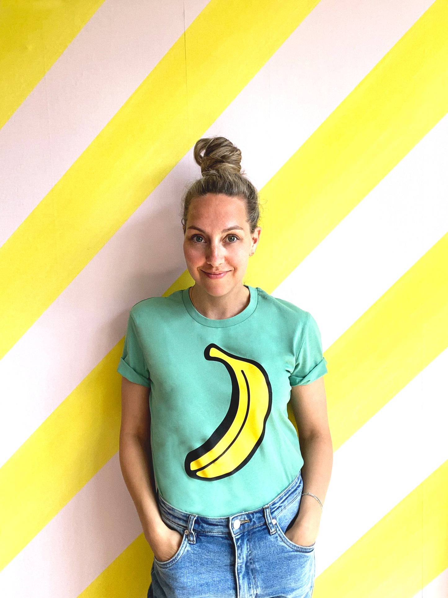 T-shirt banaan zacht groen