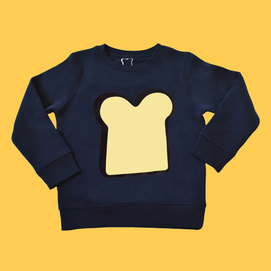 Trui kind boterham blauw